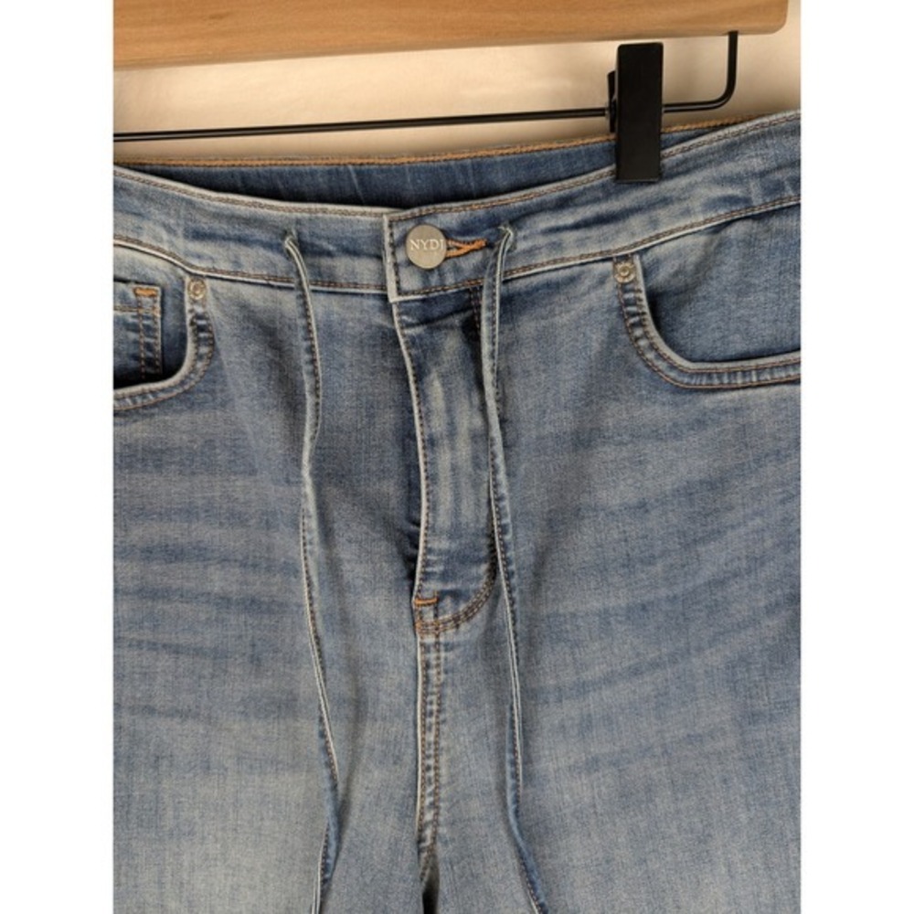 NYDJ Jeans Wide Leg Cindi Cool Embrace Drawstring High Rise Majorca Bay‎ Sz 4 - Picture 6 of 9